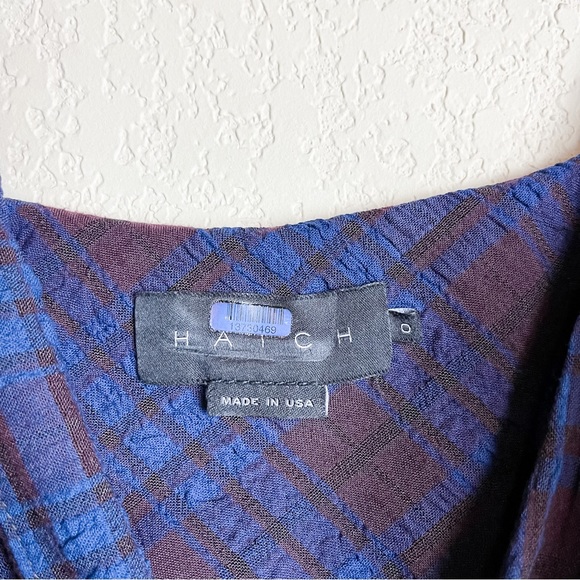 Hatch Ricky Slip Plaid Dress Port Navy Size 0 Maternity 0-2 - Picture 5 of 9